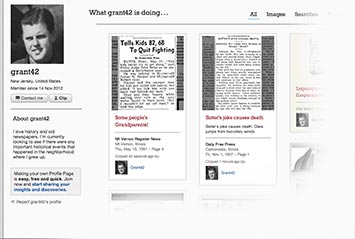 Profile page on The Greenville News Archive
